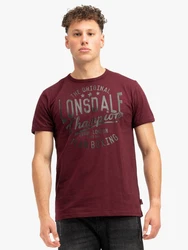 Lonsdale T-Shirt Harehills Dunkelrot/Bordeaux/Schwarz/Beige/Weiß