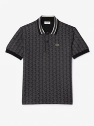 Lacoste Poloshirt Monogramm Polo Dunkelgrau/Schwarz/Grau