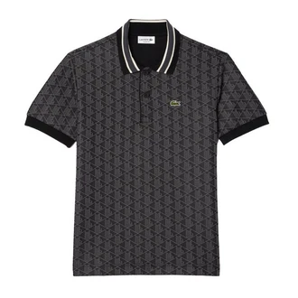 Lacoste Poloshirt Monogramm Polo Dunkelgrau/Schwarz/Grau
