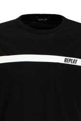 Replay T-Shirt BASIC JERSEY Schwarz/Weiß/Dunkelblau