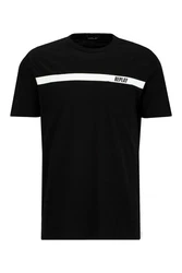 Replay T-Shirt BASIC JERSEY Schwarz/Weiß/Dunkelblau
