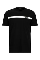 Replay T-Shirt BASIC JERSEY Schwarz/Weiß/Dunkelblau