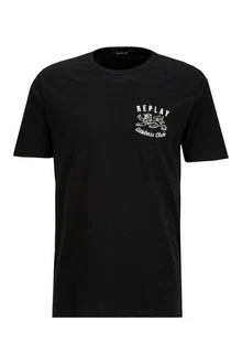 Replay T-Shirt BASIC JERSEY Schwarz/Blau