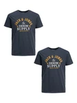 Jack & Jones T-Shirt 2-er Stck Pack Logo T-Shirts Rundhals Shirt JJELOGO (4342) Hellblau (4342) Jack & Jones T-Shirt 2-er Stck Pack Logo T-Shirts Rundhals Shirt JJELOGO (4342) Hellblau (4342)