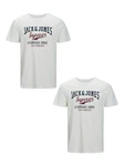 Jack & Jones T-Shirt 2-er Stck Pack Logo T-Shirts Rundhals Shirt JJELOGO (4342) Wei (4342)