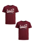 Jack & Jones T-Shirt 2-er Stck Pack Logo T-Shirts Rundhals Shirt JJELOGO (4342) Bordeaux (4342) Jack & Jones T-Shirt 2-er Stck Pack Logo T-Shirts Rundhals Shirt JJELOGO (4342) Bordeaux (4342)