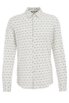 WE Fashion Businesshemd Weiß/Creme/Dunkelgrau/Braun