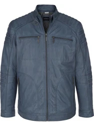 Babista Lederjacke ZANZINO Grau/Dunkelblau/Blau
