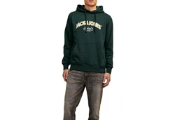 JACK & JONES Sweatshirt JORBRONX Dunkelgrün/Grün