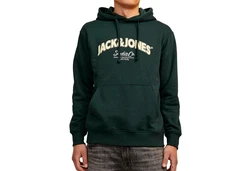 JACK & JONES Sweatshirt JORBRONX Dunkelgrün/Grün