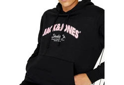 JACK & JONES Sweatshirt JORBRONX Schwarz/Rosa