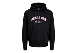 JACK & JONES Sweatshirt JORBRONX Schwarz/Rosa