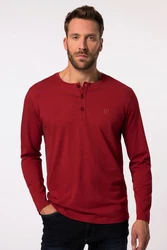JP1880 Henley Basic Shirt Langarm Knopfleiste 