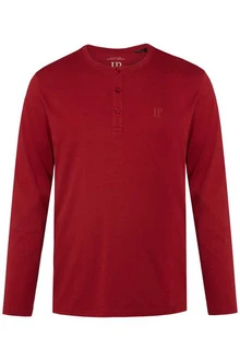 JP1880 Henley Basic Shirt Langarm Knopfleiste 
