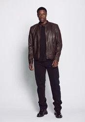 MUSTANG Lederjacke Max Grau/Braun/Dunkelbraun/Dunkelgrau