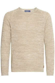 Blend Dan Herren Strickpullover Feinstrick Mit Rundhals (20700587ME) Khaki/Beige/Weiß Blend Dan Herren Strickpullover Feinstrick Mit Rundhals (20700587ME) Khaki/Beige/Weiß