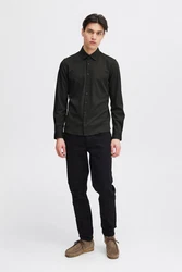 Casual Friday Langarmhemd CFArthur Schwarz/Dunkelgrau