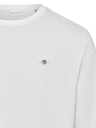 GANT Herren Langarmshirt REGULAR SHIELD LS weiß