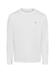 GANT Herren Langarmshirt REGULAR SHIELD LS weiß