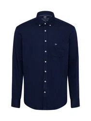 FYNCH-HATTON Langarmhemd mit Button-Down-Kragen Dunkelblau/Hellblau/Blau