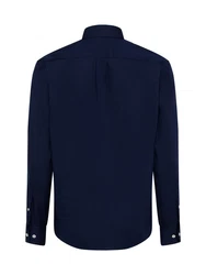 FYNCH-HATTON Langarmhemd mit Button-Down-Kragen Dunkelblau/Hellblau/Blau