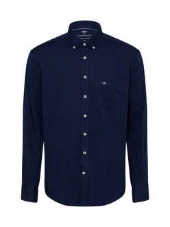 FYNCH-HATTON Langarmhemd mit Button-Down-Kragen Dunkelblau/Hellblau/Blau