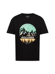 Jack & Jones T-Shirt Herren JJpeakTee SS Crew Schwarz/Grün/Dunkelgrün