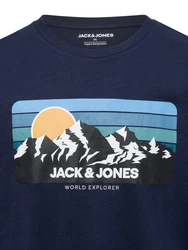Jack & Jones T-Shirt Herren JJpeakTee SS Crew Dunkelblau