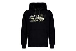 Jack & Jones Kapuzensweatshirt JCOOUTDOOR LOGO SWEAT HOOD SN oliv/orange/schwarz/wei