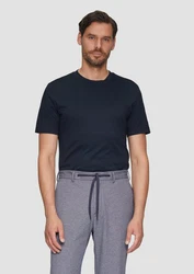s.Oliver BLACK LABEL Kurzarmshirt Slim Fit Dunkelblau/Grau/Dunkelgrau