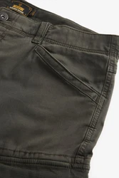 Next Cargohose Slim Fit Stretch-Cargohose mit Zierreißverschluss Dunkelgrün/Khaki