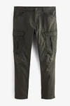 Next Cargohose Slim Fit Stretch-Cargohose mit Zierreißverschluss Dunkelgrün/Khaki