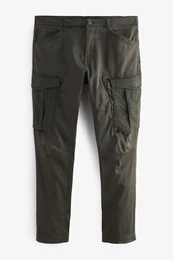 Cargohose Slim Fit Stretch-Cargohose mit Zierreiverschluss (1-tlg)