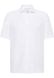 Langarmhemd Herren Hemd aus Leinenmix Modern Fit Kurzarm (1-tlg)