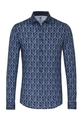 Desoto Businesshemd Modern Kent Dunkelblau/Hellblau/Lila/Blau