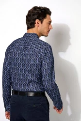 Desoto Businesshemd Modern Kent Dunkelblau/Hellblau/Lila/Blau
