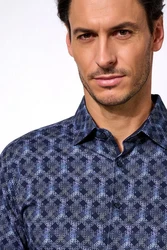 Desoto Businesshemd Modern Kent Dunkelblau/Hellblau/Lila/Blau