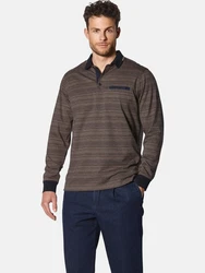 Babista Langarm-Poloshirt ALRENTI Khaki/Dunkelgrün/Grau/Braun