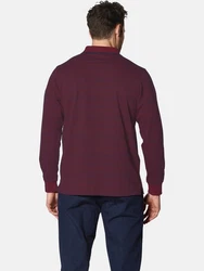 Babista Langarm-Poloshirt ALRENTI dunkelrot melange