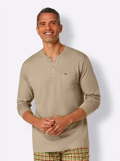 Witt Schlafanzug Schlafanzug-Shirt Khaki/Beige