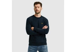 PME LEGEND Rundhalspullover American Classic Buckley Knit Dunkelblau