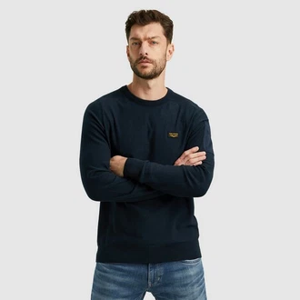 PME LEGEND Rundhalspullover American Classic Buckley Knit Dunkelblau