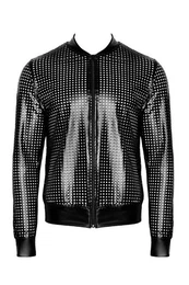 Lederimitatjacke Herren-Jacke in schwarz - M