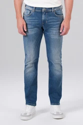 Miracle of Denim 5-Pocket Jeans Comfort Fit Thomas Creme/Blau/Weiß
