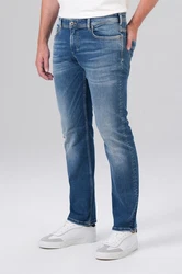 Miracle of Denim 5-Pocket Jeans Comfort Fit Thomas Creme/Blau/Weiß