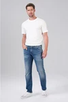 Miracle of Denim 5-Pocket Jeans Comfort Fit Thomas Creme/Blau/Weiß