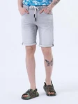 Miracle of Denim Jeansbermudas Tom Shorts Grau/Hellgrau