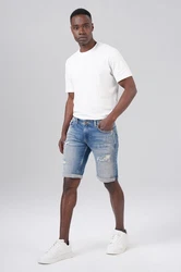 Miracle of Denim Jeansbermudas Thomas Shorts Creme/Schwarz/Weiß