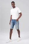 Miracle of Denim Jeansbermudas Thomas Shorts Creme/Schwarz/Weiß
