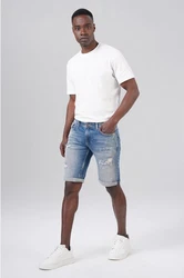 Miracle of Denim Jeansbermudas Thomas Shorts Creme/Schwarz/Weiß